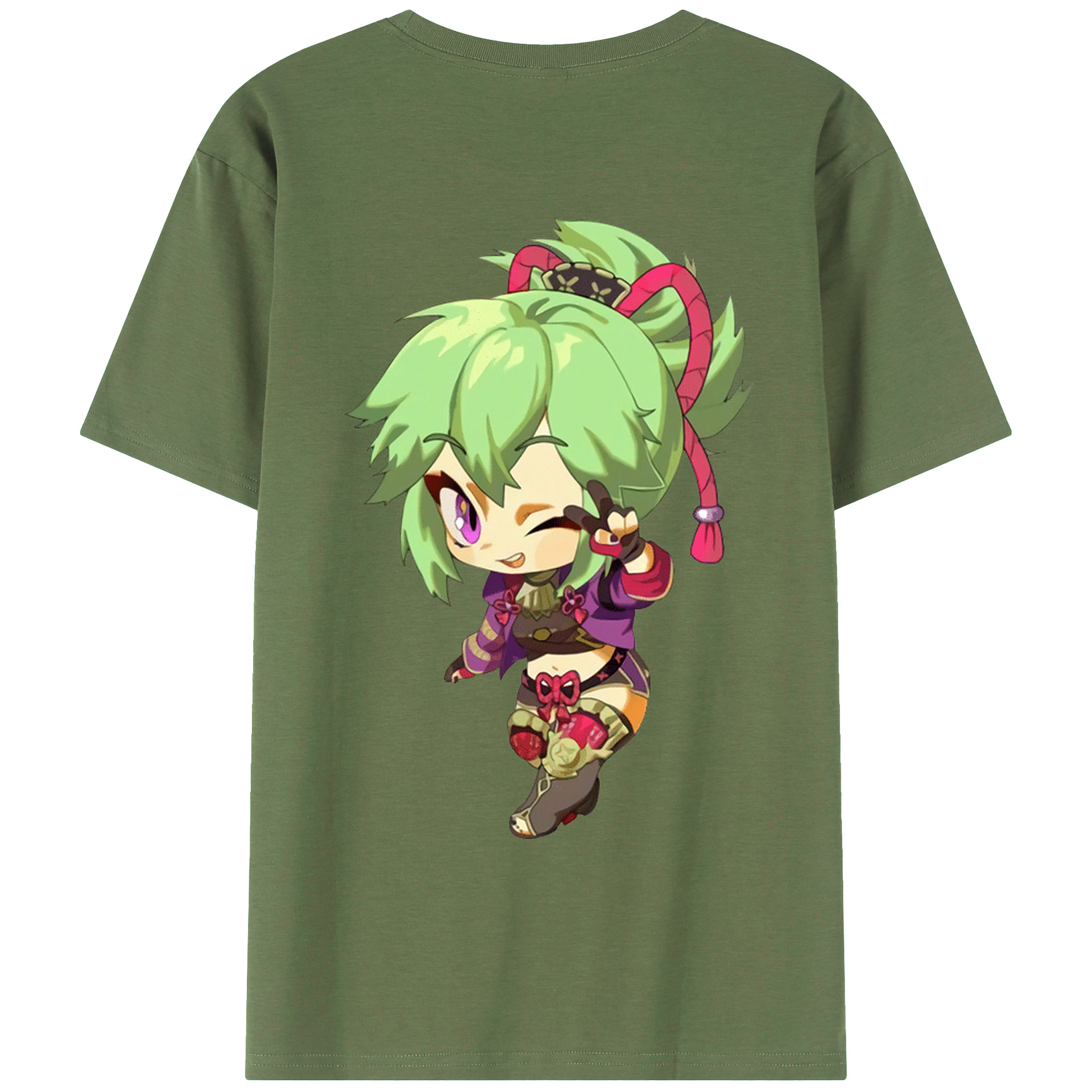 げんし神  久岐忍 くき しのぶ genshin Kuki Shinobu 綿100％ メンズ半袖Tシャツ（バックプリント） 通気性